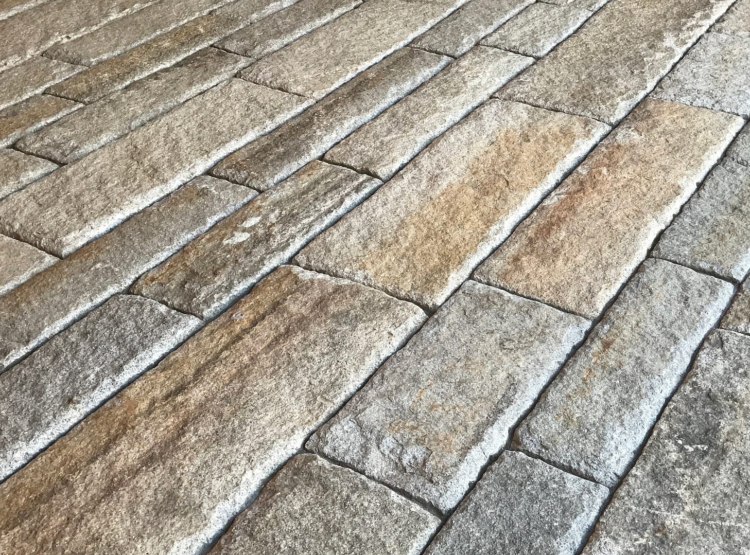 Reclaimed second generation curbstone closeup