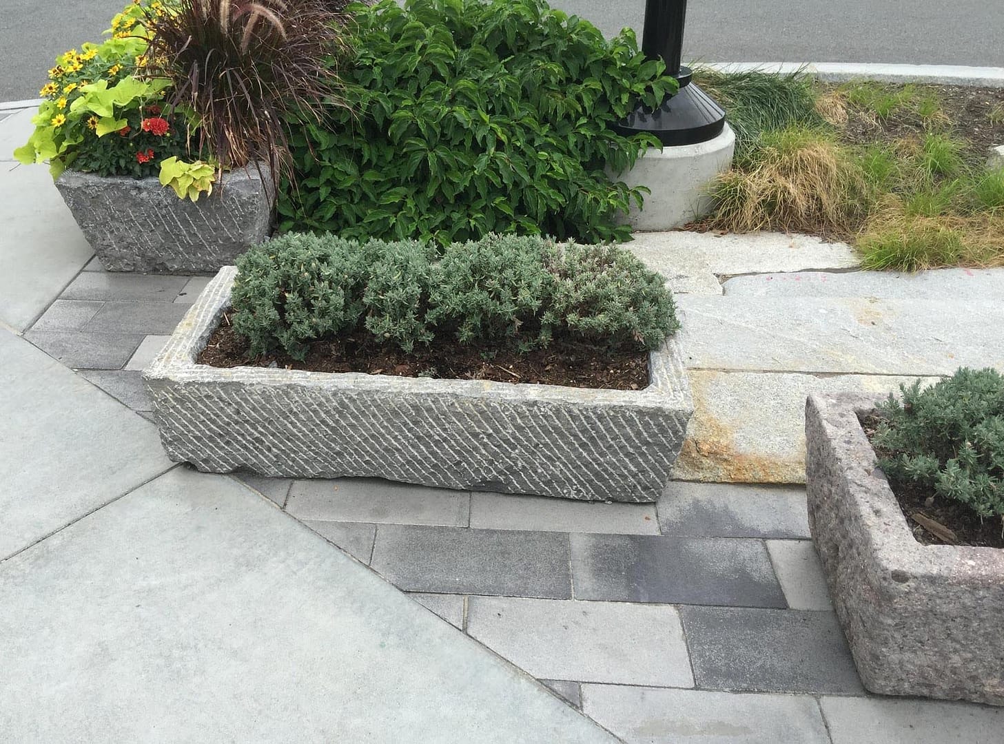 Reclaimed troughs used as planters - Stone Curators