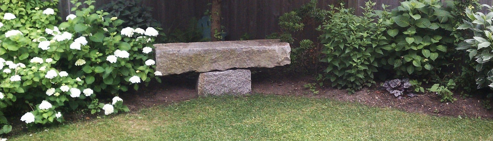 Reclaimed granite garden bench