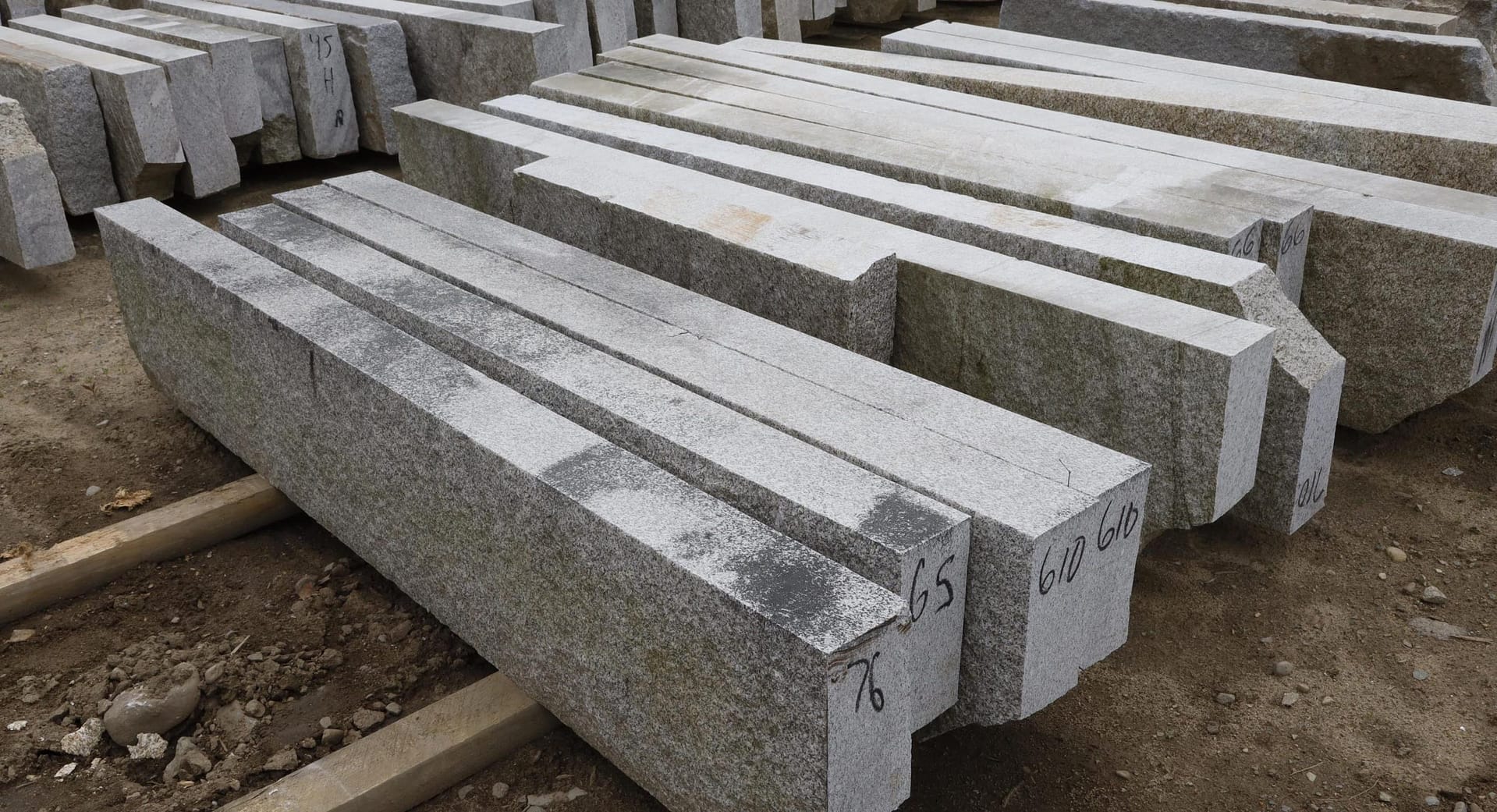 Third generation granite curbstone, gray