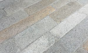Reclaimed foot worn granite plank pavers
