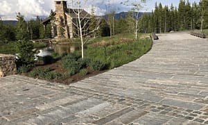 Reclaimed granite curbstone plank pavers, driveway