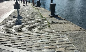 Reclaimed jumbo New England granite cobblestones