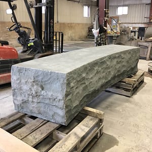 Custom fabricated bench in workshop