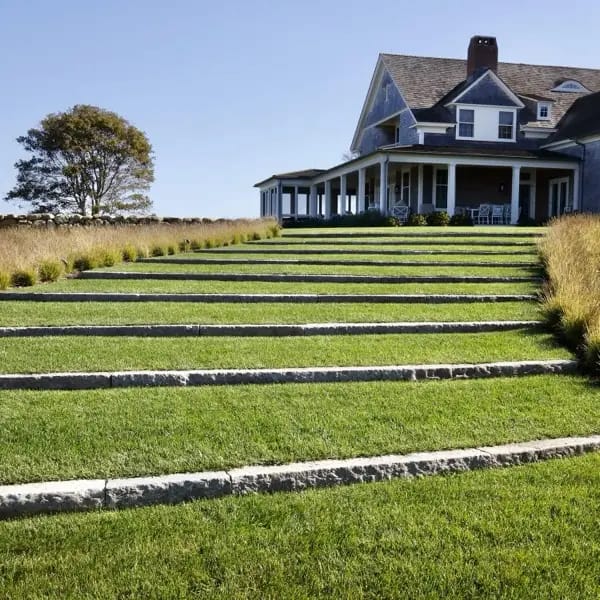 grass stone stairs new england feature 2