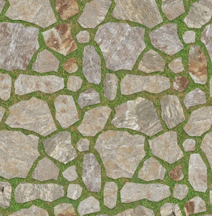 Granite Black Mountain Natural Surface M51 Quarried Snapped Mosaic DP024 85.5 x 85.8 inches Stone Curators