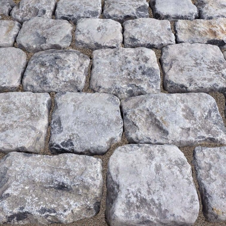 Reclaimed Belgian Bluestone Cobblestones Antique Surface