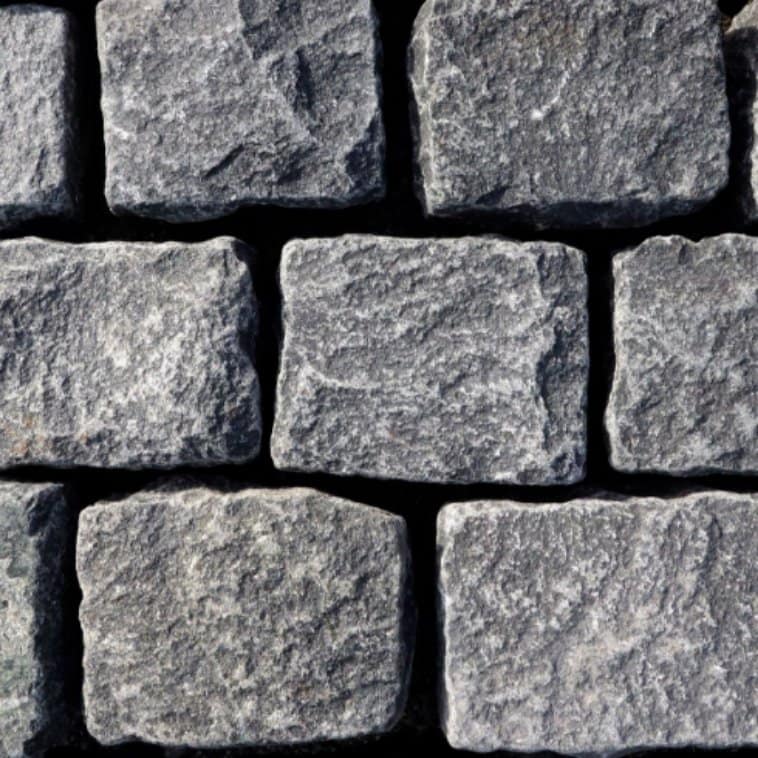 Stone Curators New Granite Cobblestones Gray Closeup