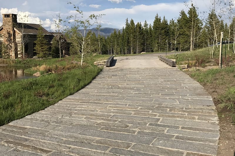 Reclaimed granite plank paver driveway Stone Curators 1