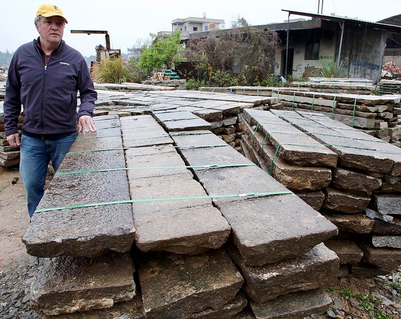 Gavin-Johnston-with-reclaimed-plank-paver-material-in-China-1080x860-1