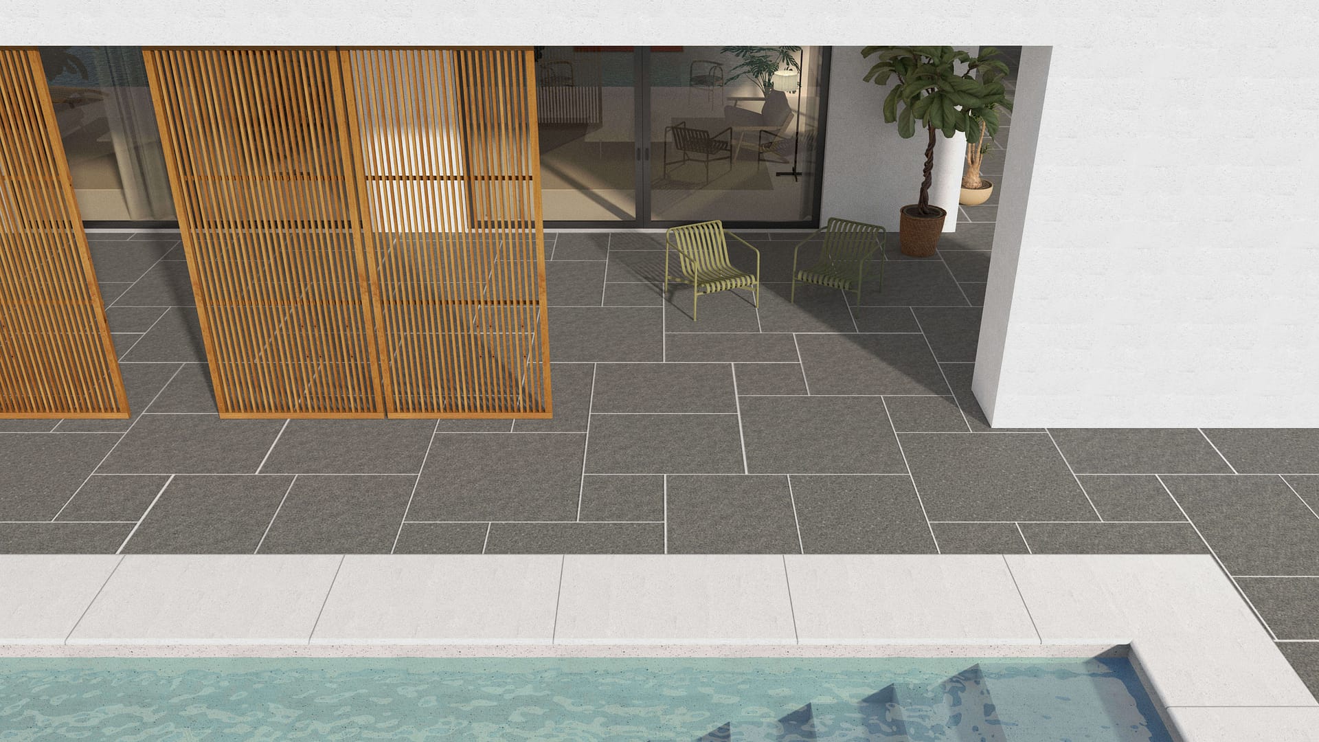  SDT1460 SDM433 M902 Superior Northern Granite - Flamed | Pattern DP094 Paving - Universal - Sawn Edge - Dimensional 14 Pieces 4 Sizes | {24x24”(4) 48x24”(2) 48x36”(4) 48x48”(4)