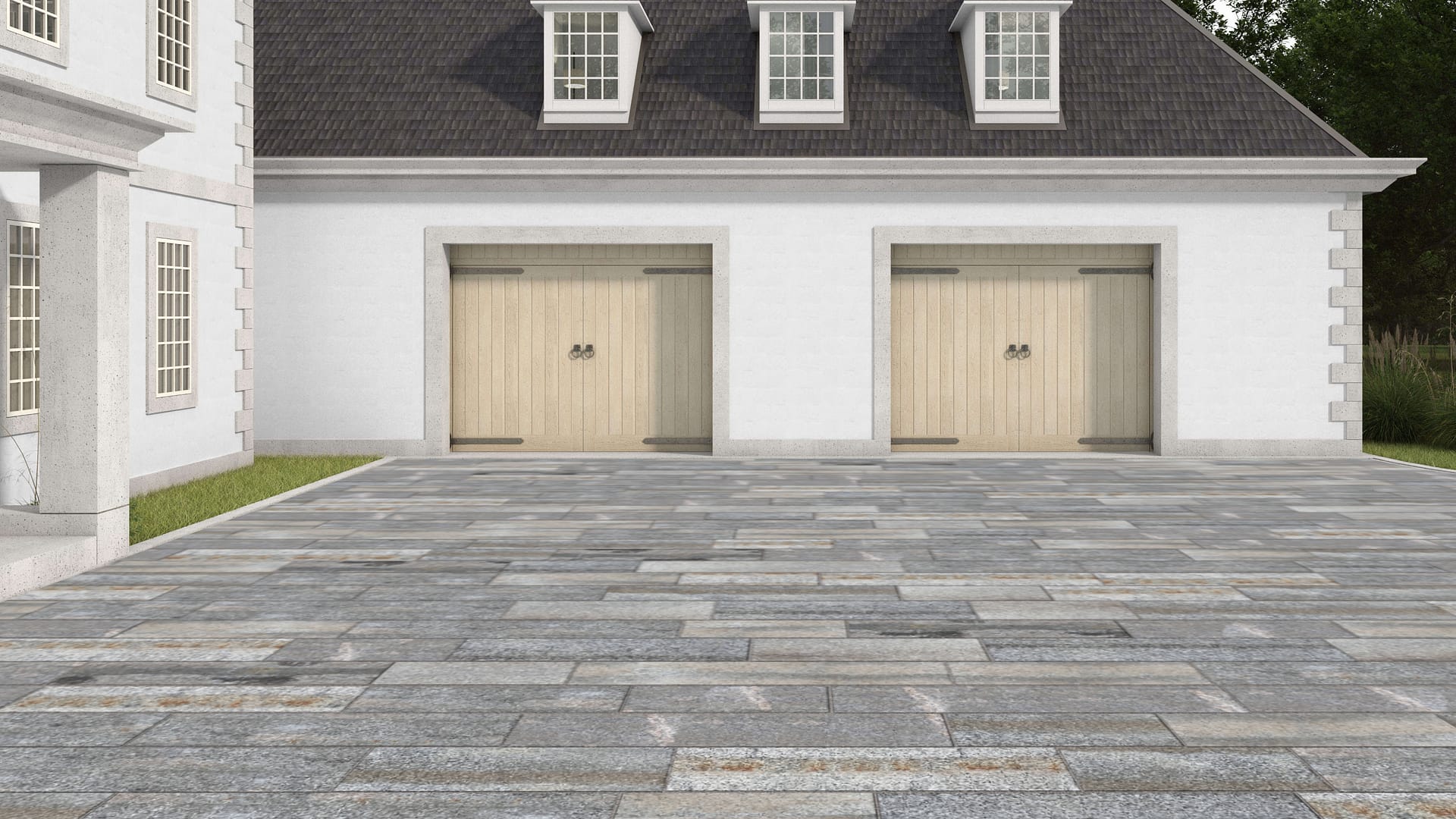 SDT1553 SDM453 M87 Reclaimed Third Generation Granite Curbstone - Weathered &amp; Worn | Pattern DP125 Paving - Planks 36" 48" 60" 72" Lengths 15" 16" 18" 15" 17" 15" Widths