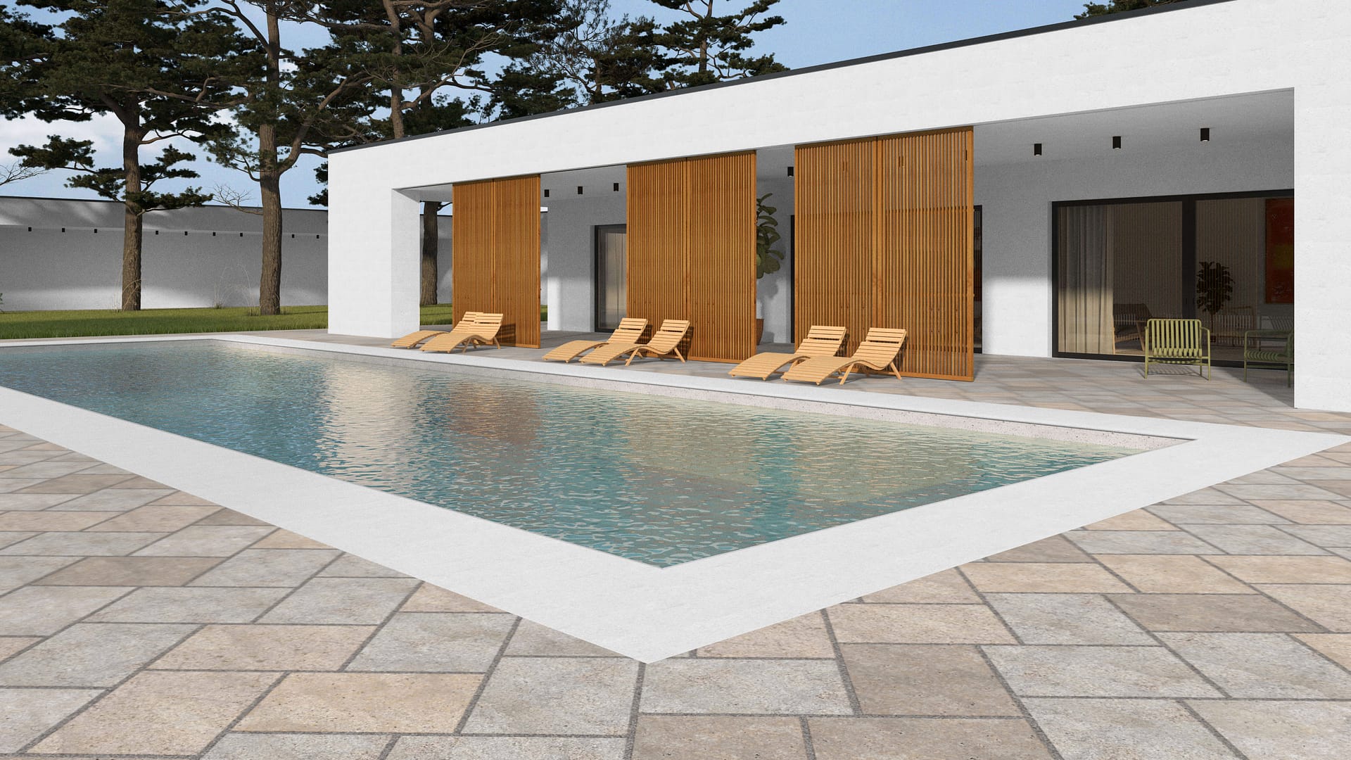  SDT1350 SDM381 P1086 Golden Buff Limestone - Sand Blasted | Pattern DP017 Paving - Unique Herringbone - Sawn Edge - Dimensional 2 Pieces 1 Size | 24x18"(2)