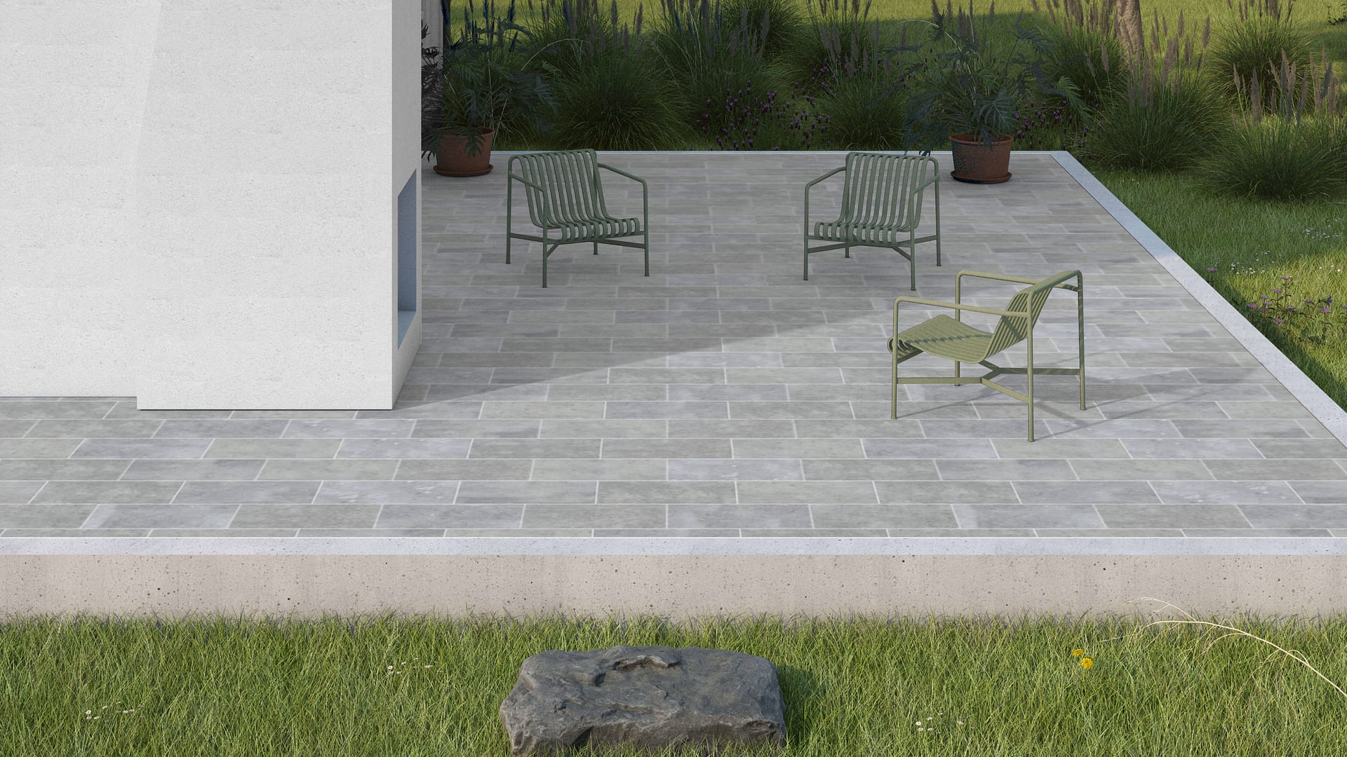  SDT1543 SDM500 M546 Belgian Bluestone - Scoured | Pattern DP061 Paving - Half Running Bond - Sawn Edge - Dimensional 3 Pieces 1 Size* | 24x12"