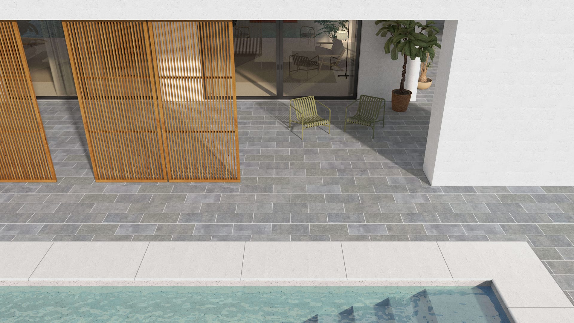  SDT1591 SDM489 M546 Belgian Bluestone - Enostyl | Pattern DP061 Paving - Half Running Bond - Sawn Edge - Dimensional 3 Pieces 1 Size*