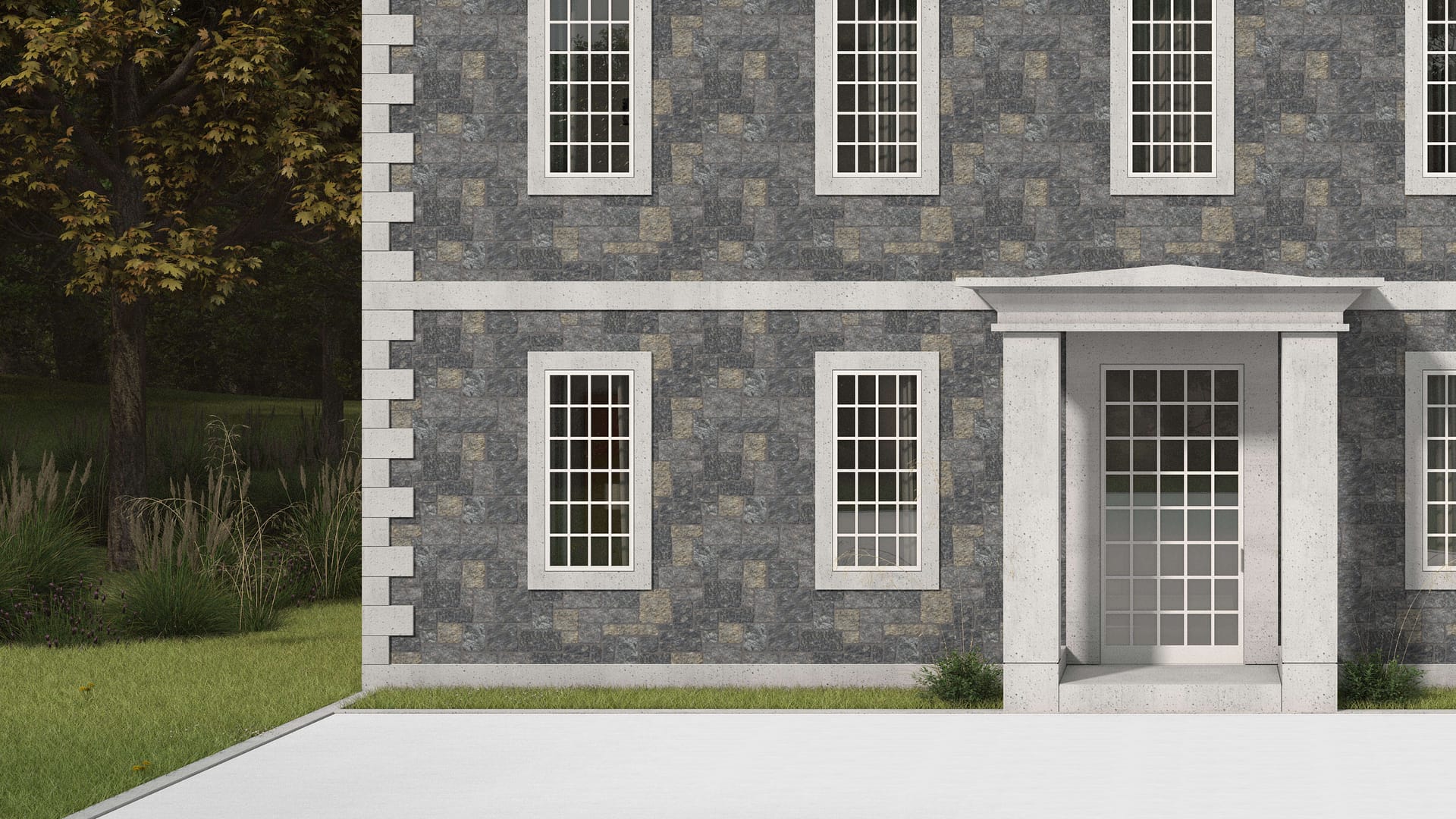 SDT1444 SDM407 P1185 Hoth Hill Granite - Split-face | Pattern DP113 Veneer - Roughly Squares and Rectangles - Split Edge - Random Sizes