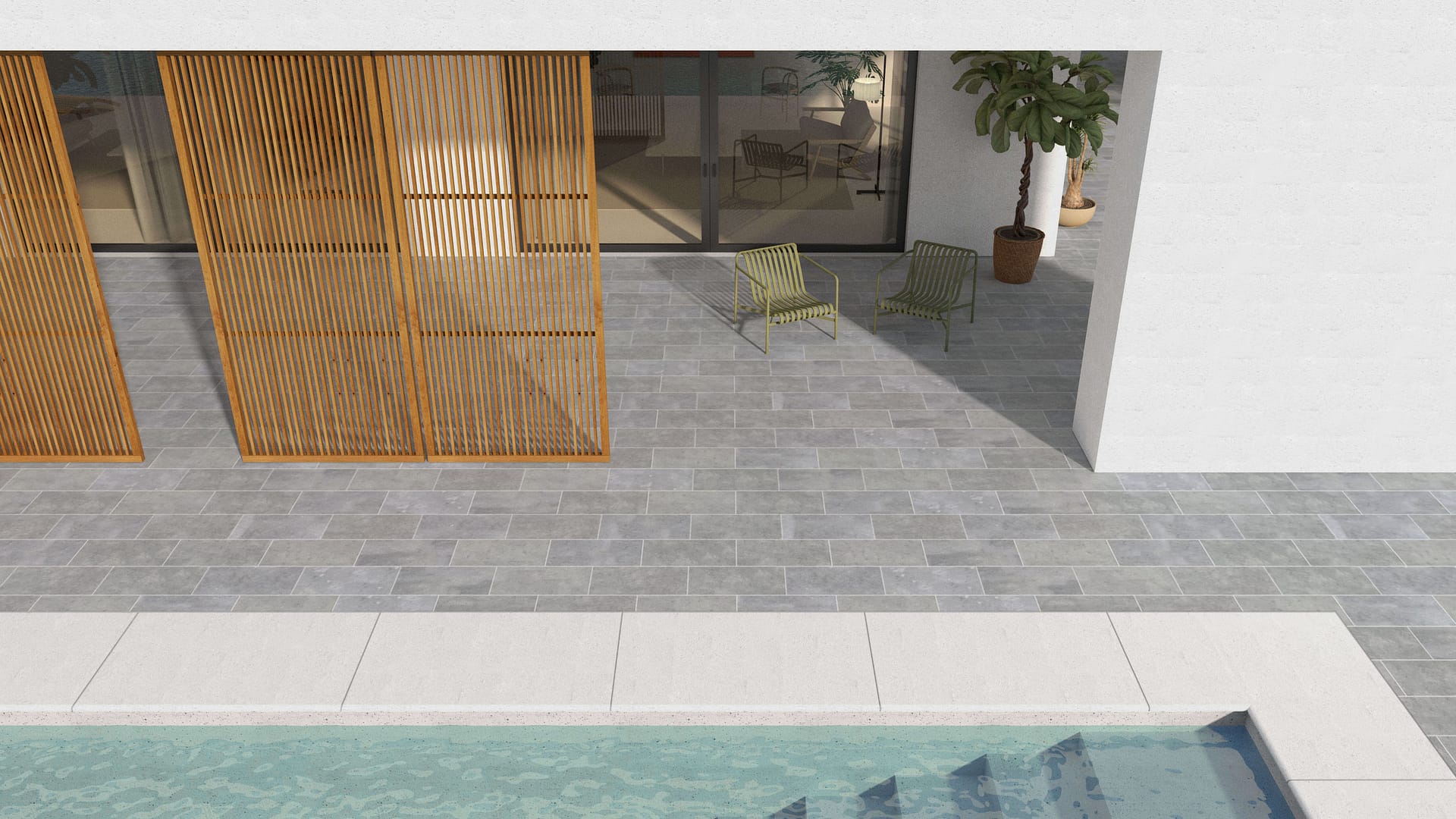  SDT1543 SDM500 M546 Belgian Bluestone - Scoured | Pattern DP061 Paving - Half Running Bond - Sawn Edge - Dimensional 3 Pieces 1 Size* | 24x12"