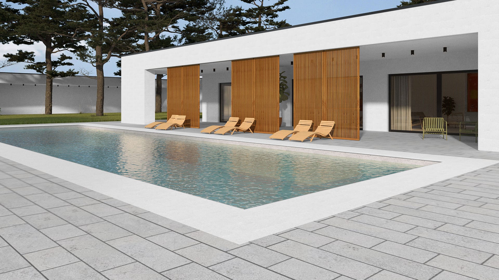  SDT1401 SDM388 M734 Bavarian Gray Limestone - Bush Hammered | Pattern DP087 Paving - Running Bond - Sawn Edge - Dimensional 22 Pieces 3 Sizes | 18x12"(8) 24x12"(6) 36x12"(8)