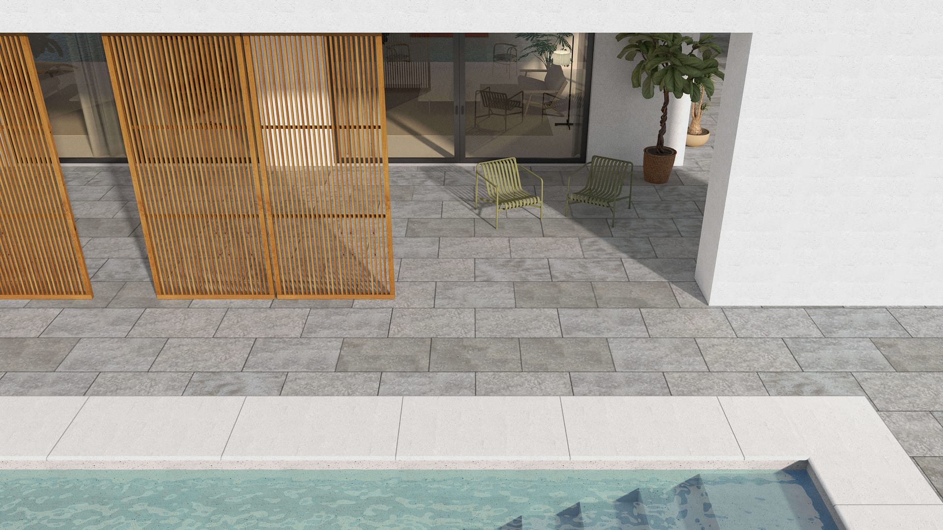  SDT1541 SDM483 M918 Madison Limestone - Flamed | Pattern DP061 Paving - Half Running Bond - Sawn Edge - Dimensional 3 Pieces 1 Size* | 36x24"