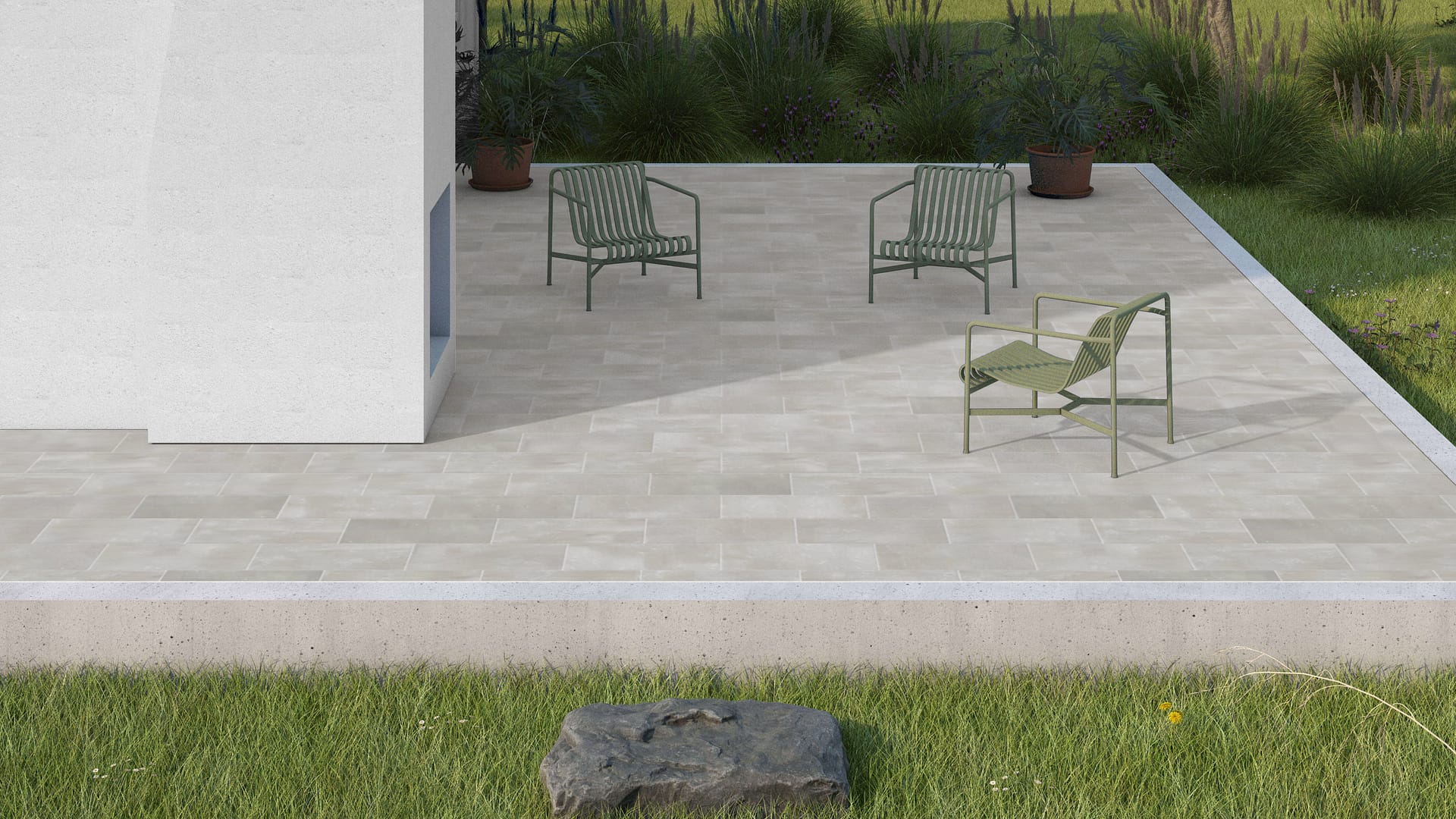 SDT1513 SDM491 M1086 Northern Bay Limestone - Acid Washed | Pattern DP061 Paving - Half Running Bond - Sawn Edge - Dimensional 3 Pieces 1 Size* | 24x12"