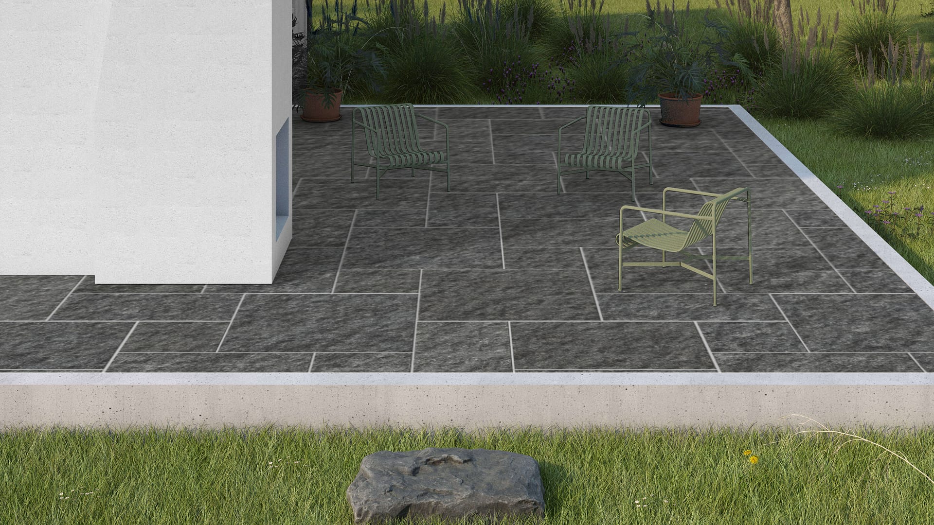  SDT1528 SDM498 M546 Belgian Bluestone - EnoLuce | Pattern DP094 Paving - Universal - Sawn Edge - Dimensional 14 Pieces 4 Sizes | 24x24”(4) 48x24”(2) 48x36”(4) 48x48”(4)