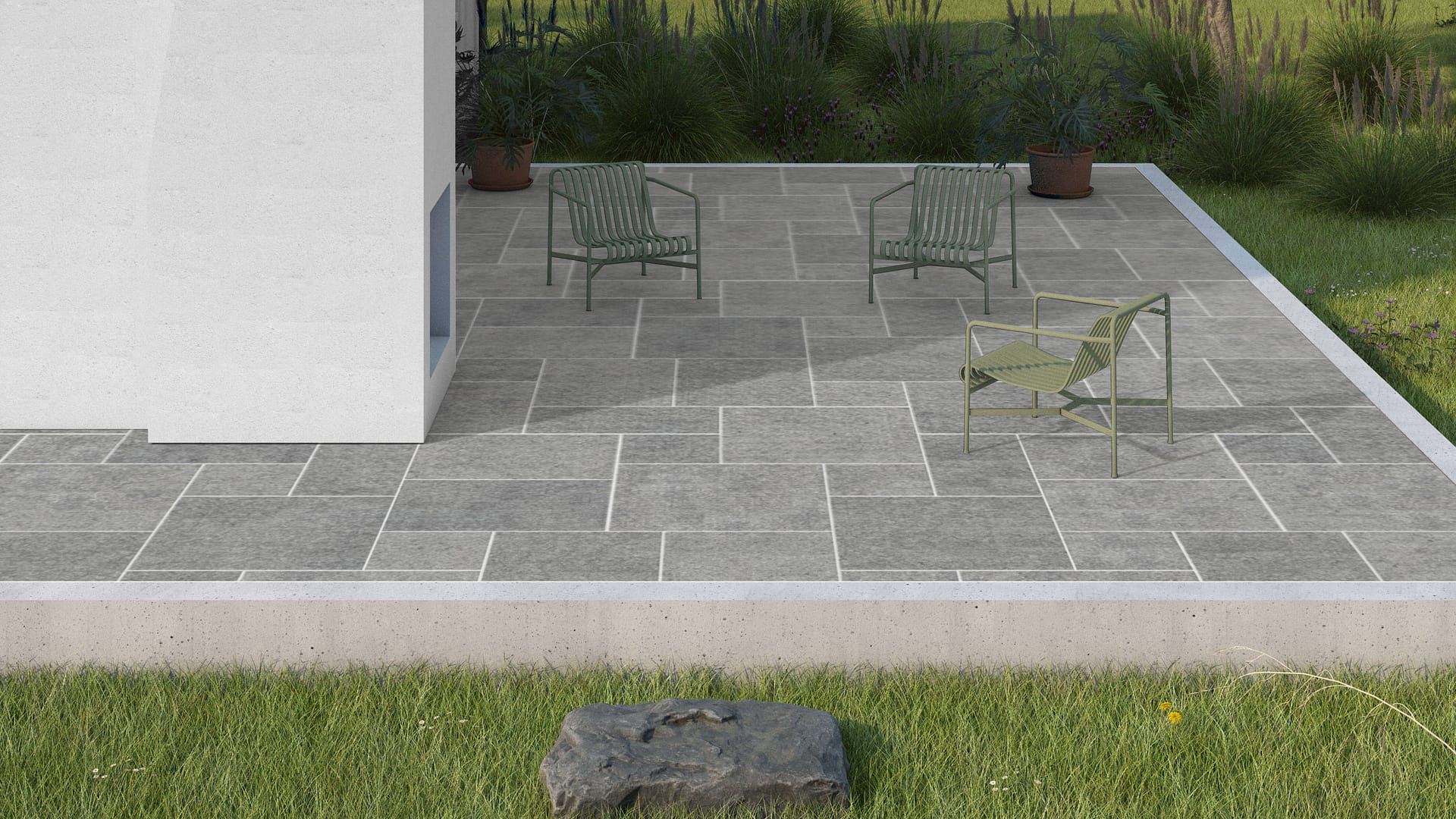  SDT1538 SDM499 M546 Belgian Bluestone - EnoDesign | Pattern DP094 Paving - Universal - Sawn Edge - Dimensional 14 Pieces 4 Sizes | 24x24”(4) 48x24”(2) 48x36”(4) 48x48”(4)