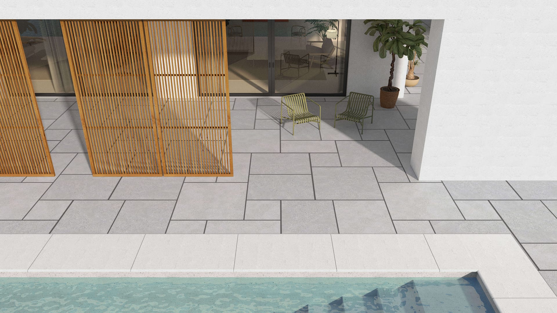  SDT1412 SDM392 M734 Bavarian Gray Limestone - Sand Blasted &amp; Tumbled | Pattern DP094 Paving - Universal - Sawn Edge - Dimensional 14 Pieces 4 Sizes | 24x24”(4) 48x24”(2) 48x36”(4) 48x48”(4)