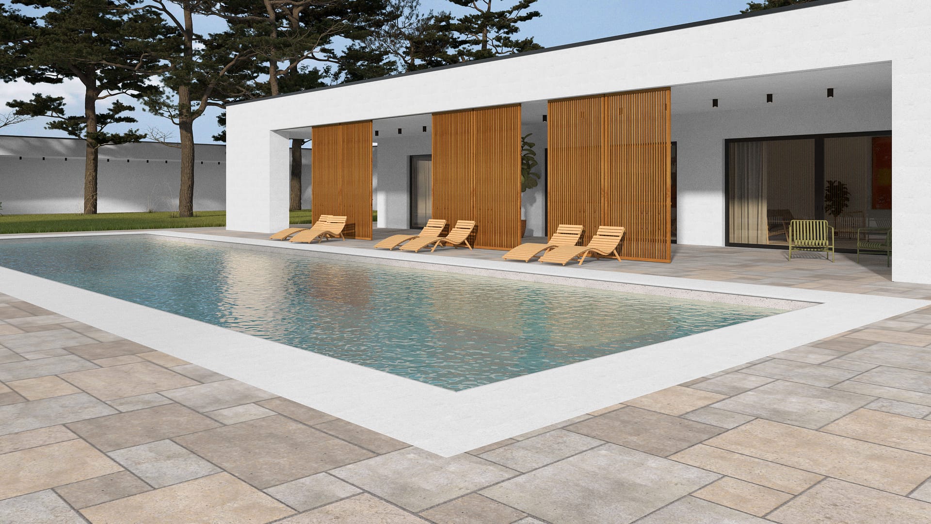  SDT1345 SDM381 P1086 Golden Buff Limestone - Sand Blasted | Pattern DP086 Paving - Universal - Sawn Edge - Dimensional 12 Pieces 4 Sizes | 12x12”(4) 24x12”(2) 24x24”(4) 36x24”(2)