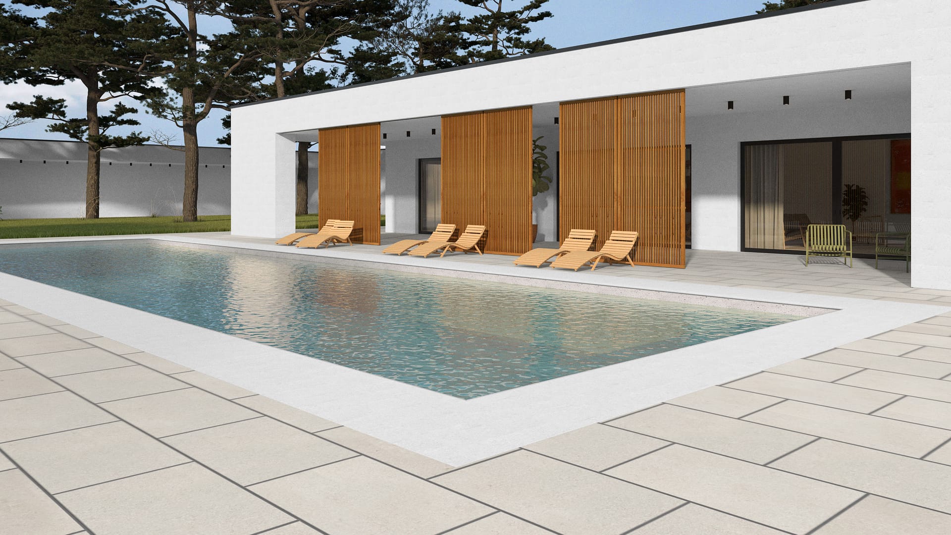 SDT1362 SDM386 M733 Bavarian Beige Limestone - Sand Blasted &amp; Tumbled | Pattern DP061 Paving - Half Running Bond - Sawn Edge - Dimensional 3 Pieces 1 Size* | 36x24"