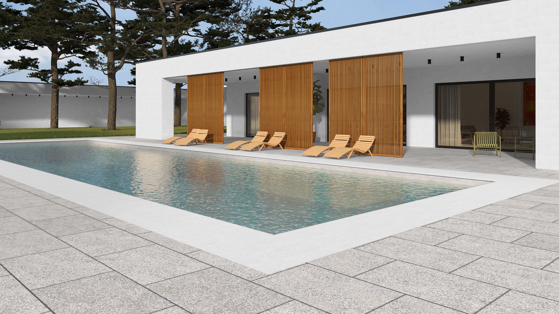  SDT1388 SDM393 M733 Bavarian Beige Limestone - Bush Hammered | Pattern DP061 Paving - Half Running Bond - Sawn Edge - Dimensional 3 Pieces 1 Size* | 36x24"