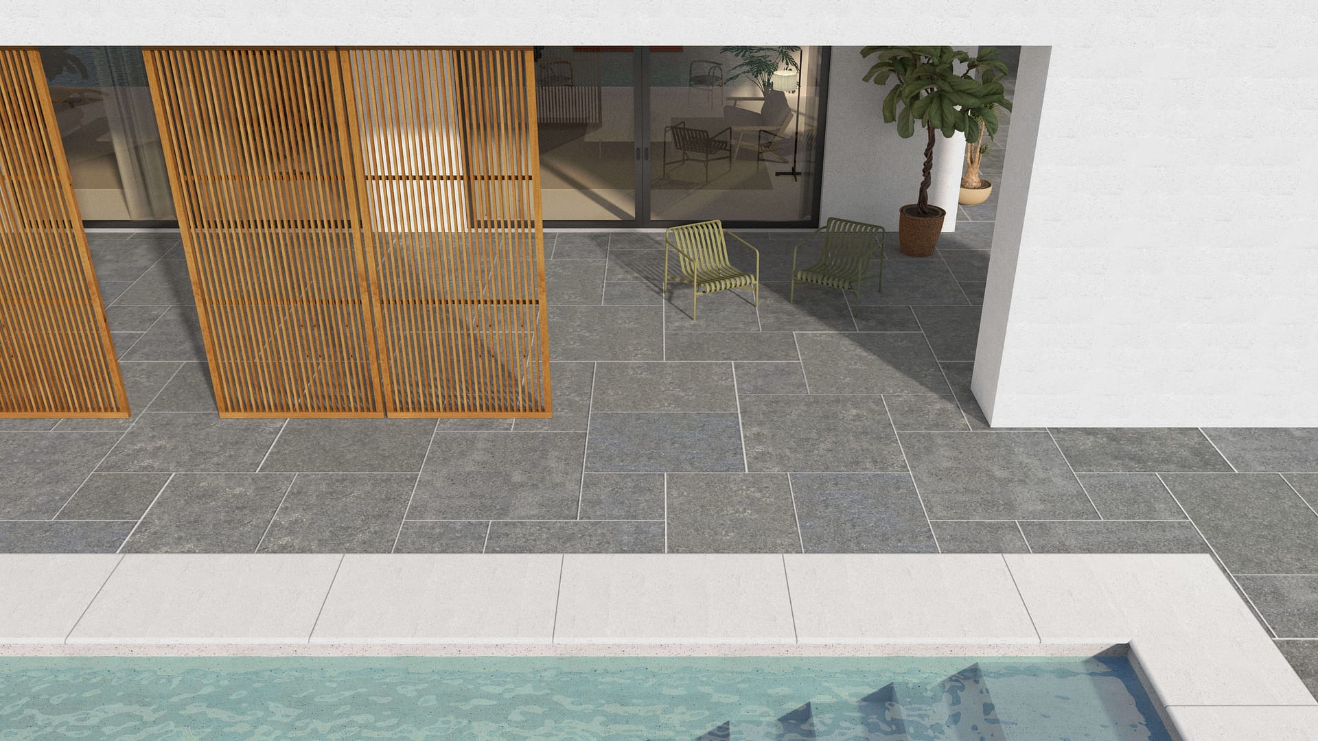  SDT1526 SDM485 M546 Belgian Bluestone - Flamed | Pattern DP094 Paving - Universal - Sawn Edge - Dimensional 14 Pieces 4 Sizes | {24x24”(4) 48x24”(2) 48x36”(4) 48x48”(4)