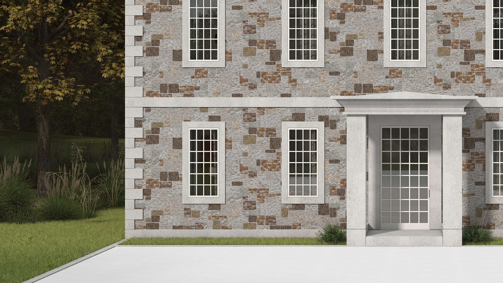  SDT1486 SDM405 P1183 Copper Mountain Granite-Ashlar - Split-face | Pattern DP113 Veneer - Roughly Squares and Rectangles - Split Edge - Random Sizes