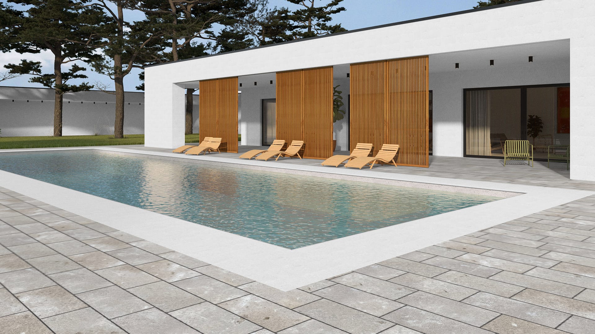  SDT1363 SDM387 M735 Bavarian Dolomite Gray Limestone - Bush Hammered | Pattern DP063 Paving - Running Bond - Sawn Edge - Dimensional 3 Pieces 1 Size* | 24x12"