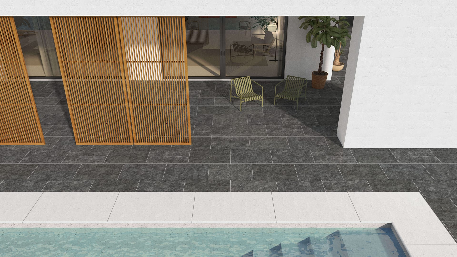  SDT1523 SDM498 M546 Belgian Bluestone - EnoLuce | Pattern DP061 Paving - Half Running Bond - Sawn Edge - Dimensional 3 Pieces 1 Size* | 36x24"