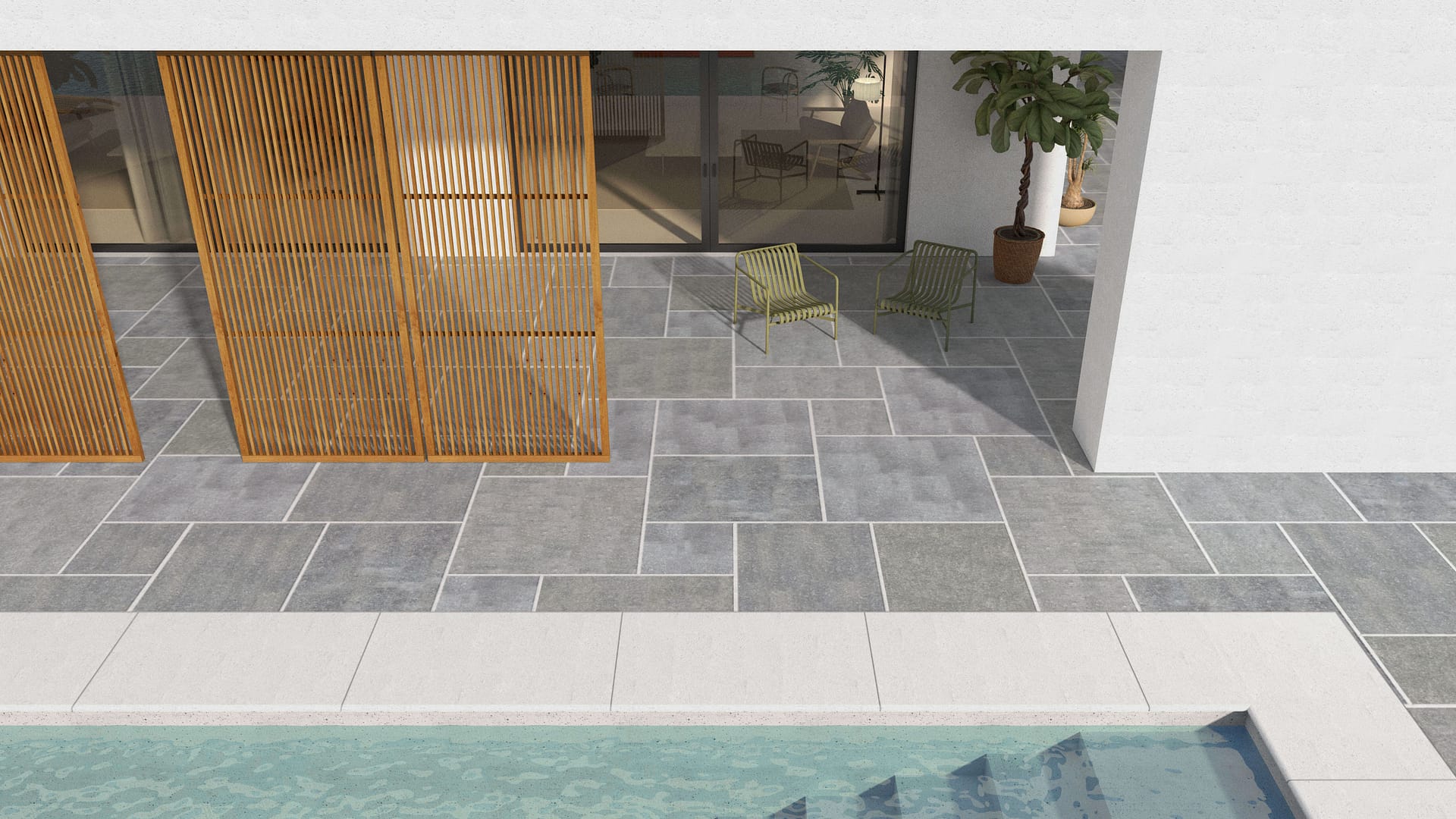  SDT1595 SDM489 M546 Belgian Bluestone - Enostyl | Pattern DP094 Paving - Universal - Sawn Edge - Dimensional 14 Pieces 4 Sizes | {24x24”(4) 48x24”(2) 48x36”(4) 48x48”(4)