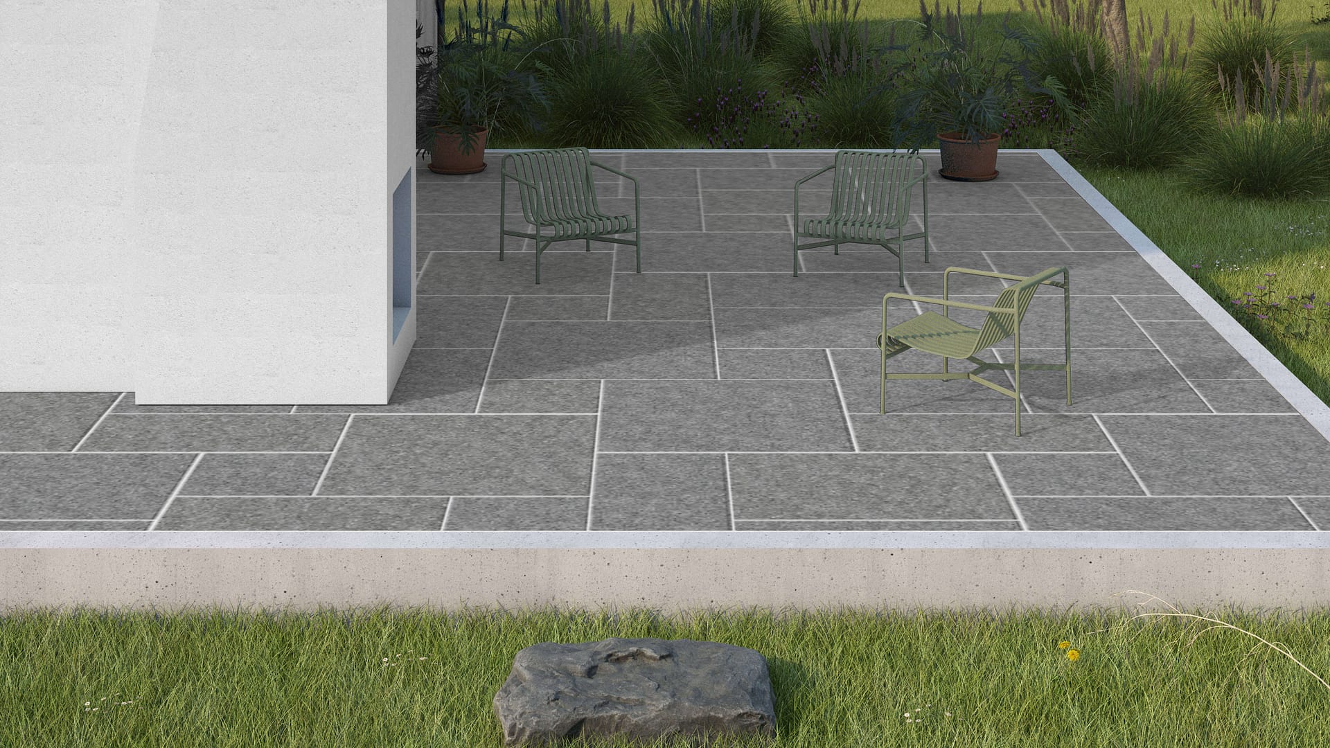  SDT1443 SDM424 M406 Republic Black Granite - Flamed | Pattern DP094 Paving - Universal - Sawn Edge - Dimensional 14 Pieces 4 Sizes | {24x24”(4) 48x24”(2) 48x36”(4) 48x48”(4)