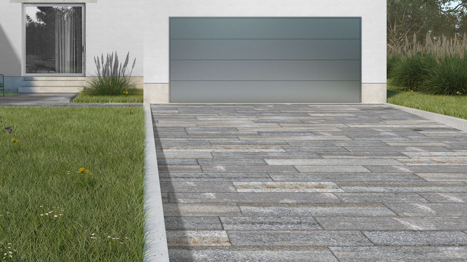 SDT1553 SDM453 M87 Reclaimed Third Generation Granite Curbstone - Weathered &amp; Worn | Pattern DP125 Paving - Planks 36" 48" 60" 72" Lengths 15" 16" 18" 15" 17" 15" Widths