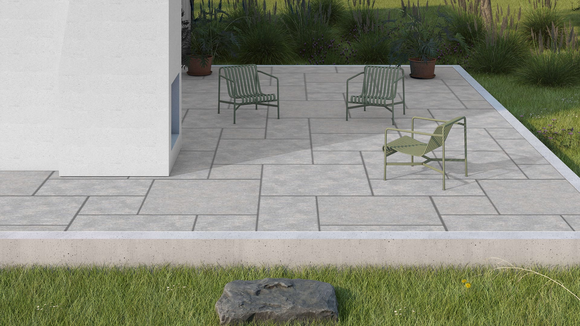  SDT1397 SDM391 M735 Bavarian Dolomite Gray - Sand Blasted &amp; Tumbled | Pattern DP094 Paving - Universal - Sawn Edge - Dimensional 14 Pieces 4 Sizes | 24x24”(4) 48x24”(2) 48x36”(4) 48x48”(4)
