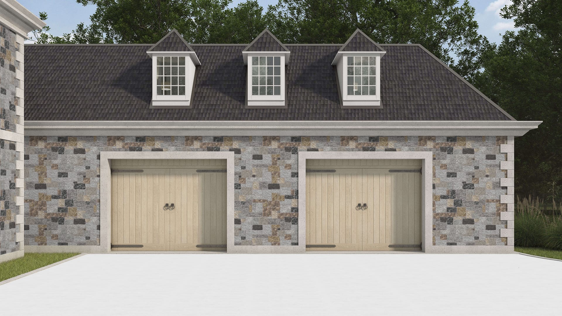 SDT1482 SDM401 P1190 Quincy Granite - Split-face | Pattern DP113 Veneer - Roughly Squares and Rectangles - Split Edge - Random Sizes