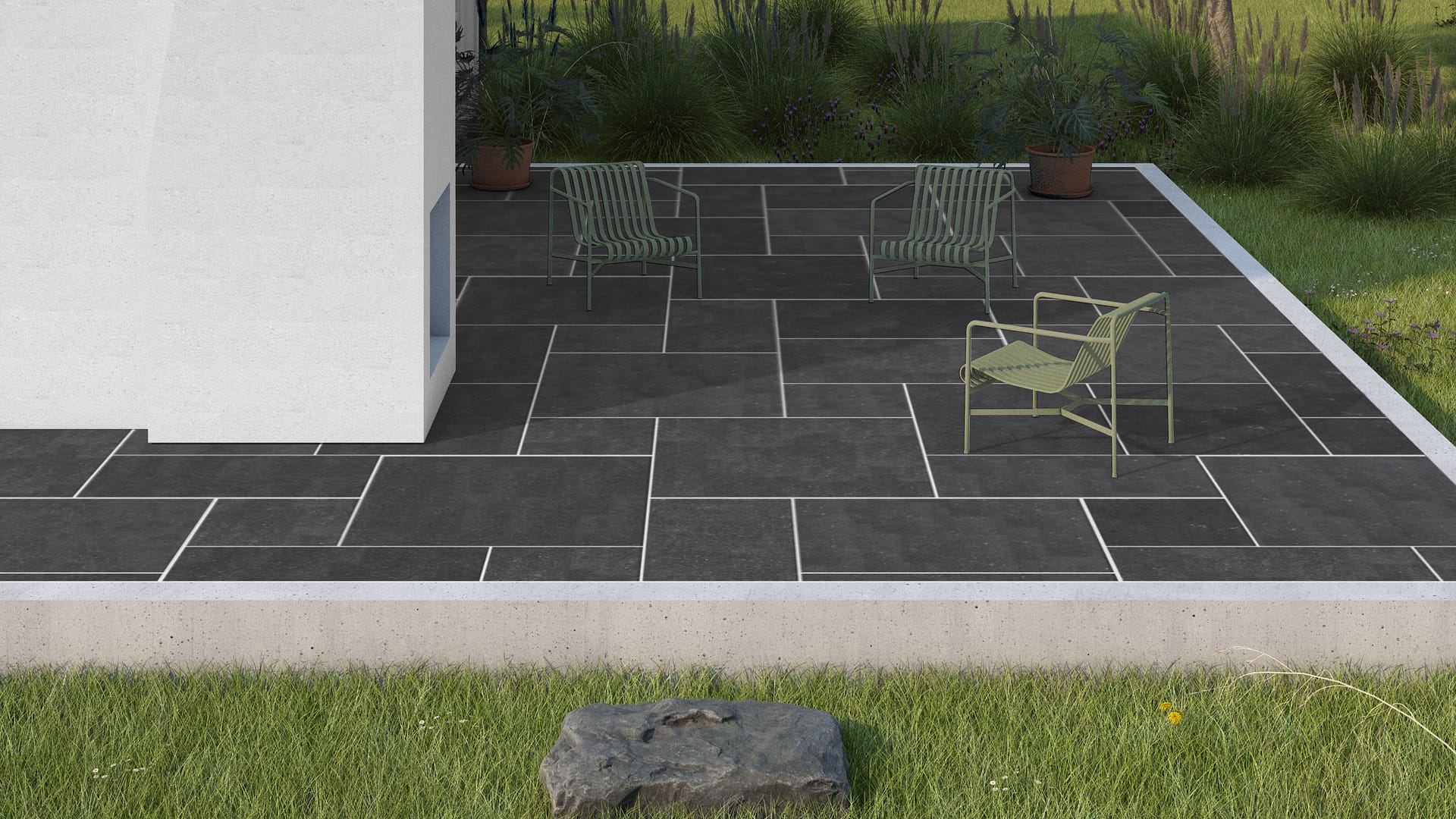  SDT1590 SDM487 M546 Belgian Bluestone - Honed Dark | Pattern DP094 Paving - Universal - Sawn Edge - Dimensional 14 Pieces 4 Sizes | {24x24”(4) 48x24”(2) 48x36”(4) 48x48”(4)