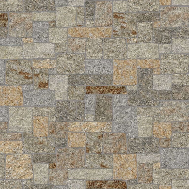 SDT1575 SDM467 P1213 Newport Mist Granite - Bedface | Pattern DP113 Veneer - Roughly Squares and Rectangles - Split Edge - Random Sizes