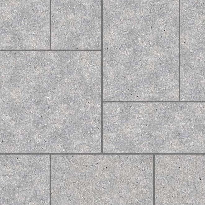  SDT1397 SDM391 M735 Bavarian Dolomite Gray - Sand Blasted &amp; Tumbled | Pattern DP094 Paving - Universal - Sawn Edge - Dimensional 14 Pieces 4 Sizes | 24x24”(4) 48x24”(2) 48x36”(4) 48x48”(4)