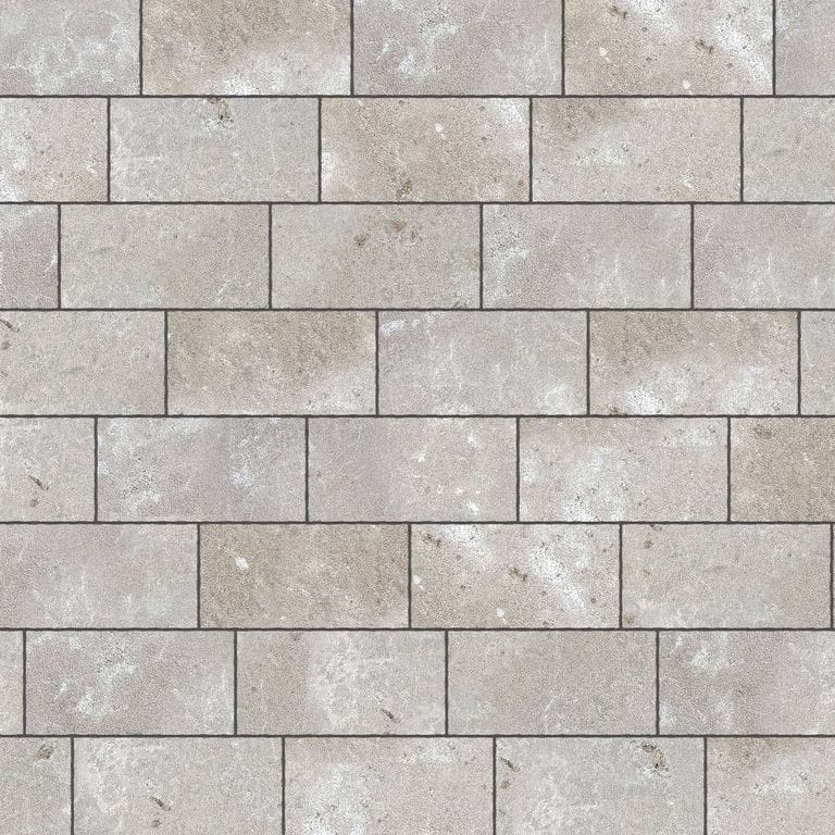  SDT1363 SDM387 M735 Bavarian Dolomite Gray Limestone - Bush Hammered | Pattern DP063 Paving - Running Bond - Sawn Edge - Dimensional 3 Pieces 1 Size* | 24x12"