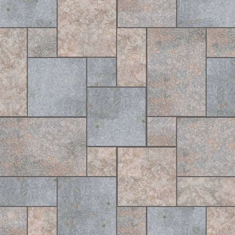  SDT1426 SDM382 P1085 Madison Full Color Limestone - Flamed | Pattern DP086 Paving - Universal - Sawn Edge - Dimensional 12 Pieces 4 Sizes | 12x12”(4) 24x12”(2) 24x24”(4),36x24”(2)