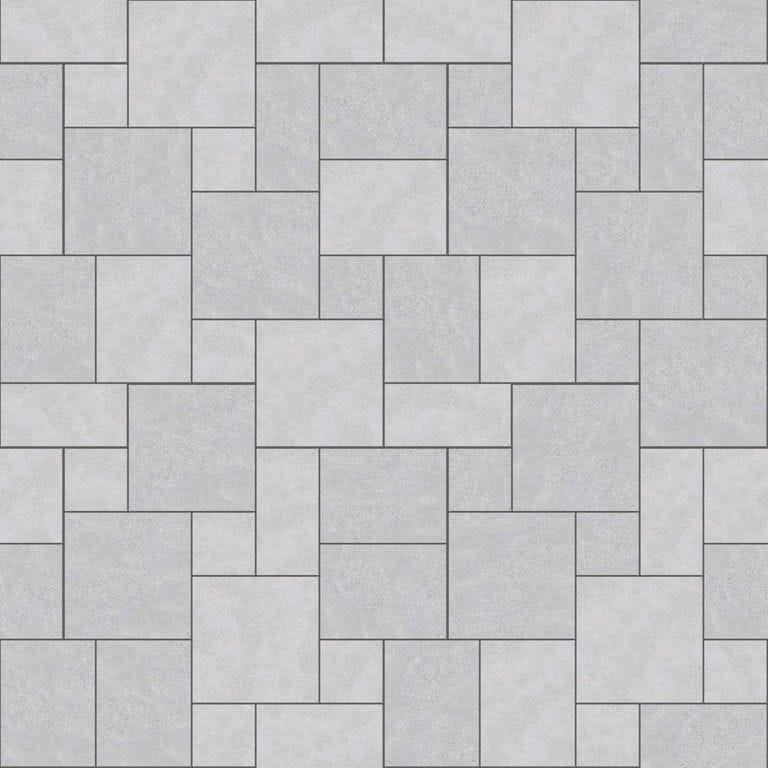  SDT1412 SDM392 M734 Bavarian Gray Limestone - Sand Blasted &amp; Tumbled | Pattern DP094 Paving - Universal - Sawn Edge - Dimensional 14 Pieces 4 Sizes | 24x24”(4) 48x24”(2) 48x36”(4) 48x48”(4)