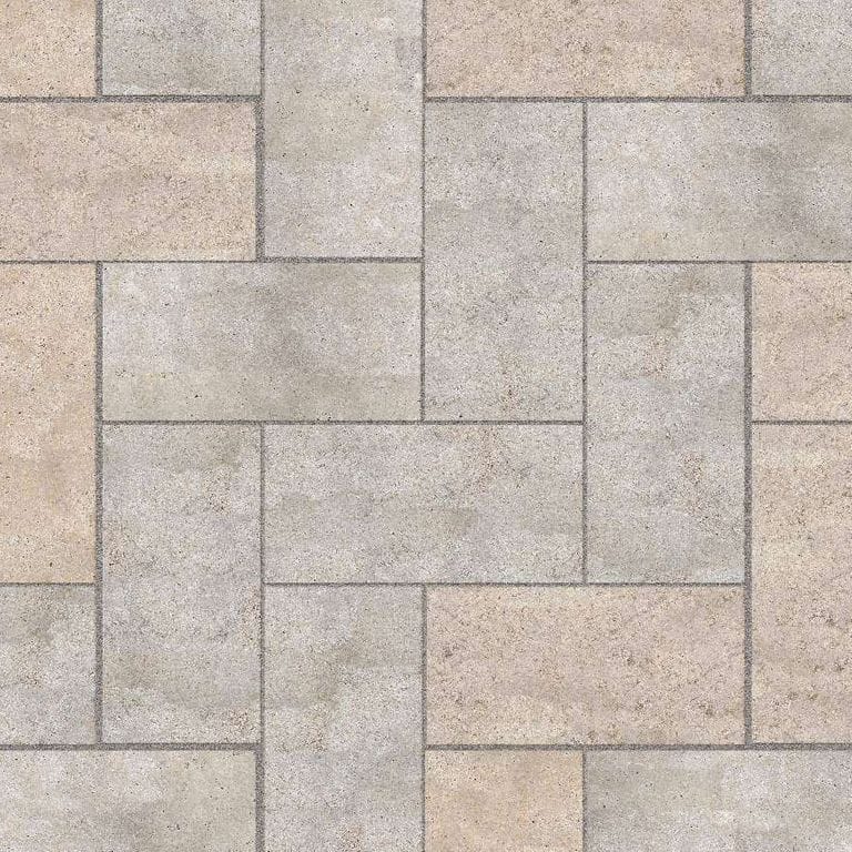 SDT1348 SDM381 P1086 Golden Buff Limestone - Sand Blasted | Pattern DP015 Paving - Standard Herringbone - Sawn Edge - Dimensional 2 Pieces 1 Size | 36x18"(2)