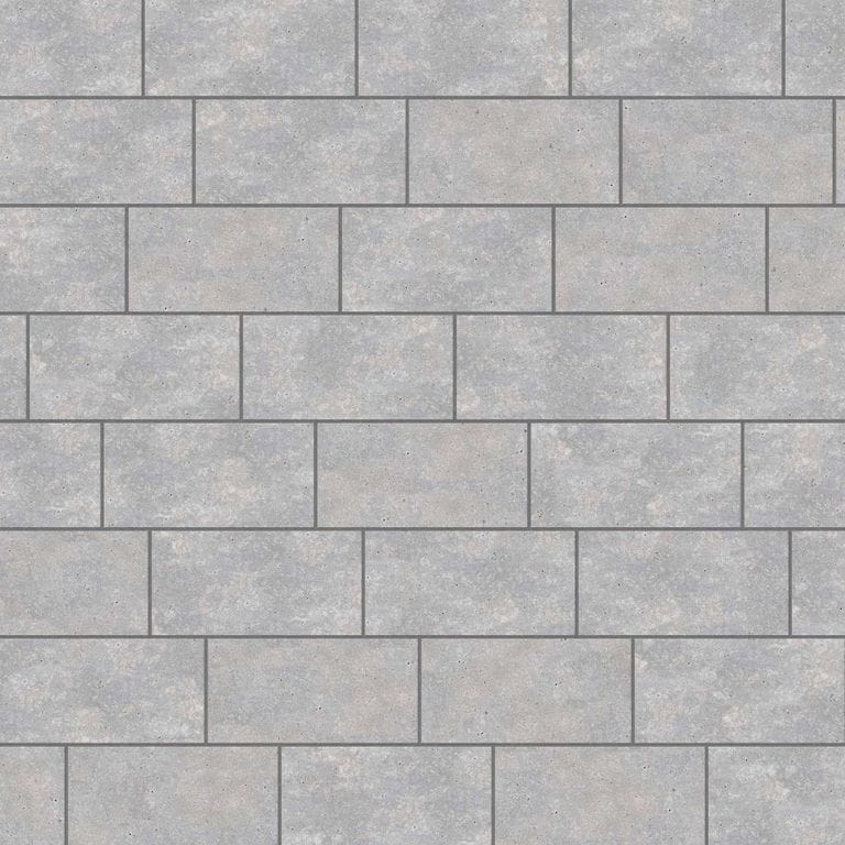  SDT1393 SDM391 M735 Bavarian Dolomite Gray - Sand Blasted &amp; Tumbled | Pattern DP063 Paving - Running Bond - Sawn Edge - Dimensional 3 Pieces 1 Size* | 24x12"