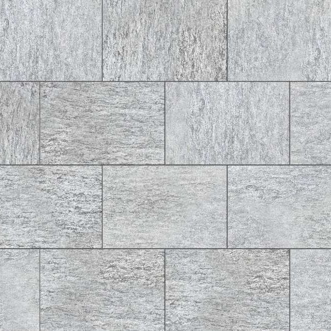  SDT1404 SDM395 P801 Pietra Italia Gray Gneiss - Sand Blasted | Pattern DP061 Paving - Half Running Bond - Sawn Edge - Dimensional 3 Pieces 1 Size* | 36x24"