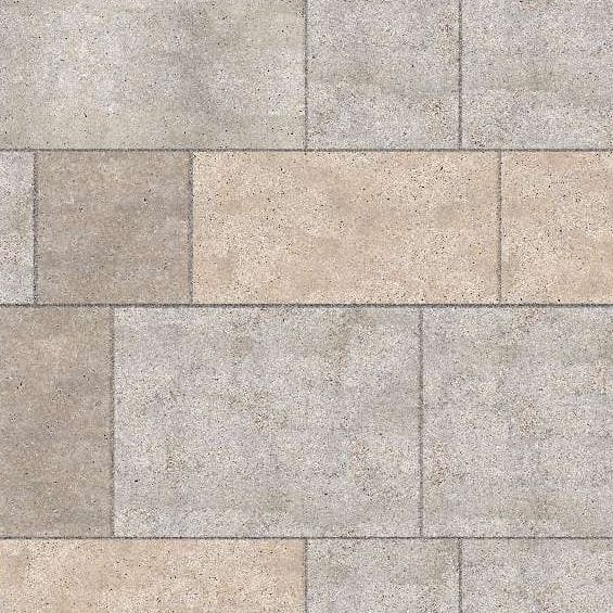  SDT1357 SDM381 P1086 Golden Buff Limestone - Sand Blasted | Pattern DP074 Paving - Running Bond - Sawn Edge - Dimensional 9 Pieces 5 Sizes | 24x24”(2), 36x24”(3), 48x24”(2), 36x36”(1), 48x36”(1)