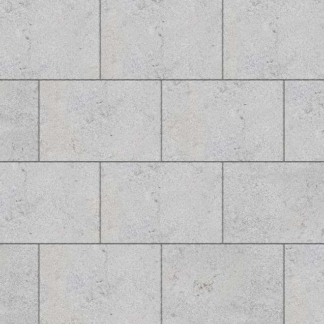 SDT1399 SDM388 M734 Bavarian Gray Limestone - Bush Hammered | Pattern DP061 Paving - Half Running Bond - Sawn Edge - Dimensional 3 Pieces 1 Size* | 36x24"